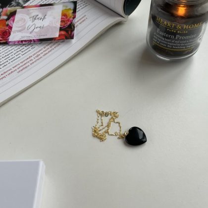 Luxury Obsidian heart pendant