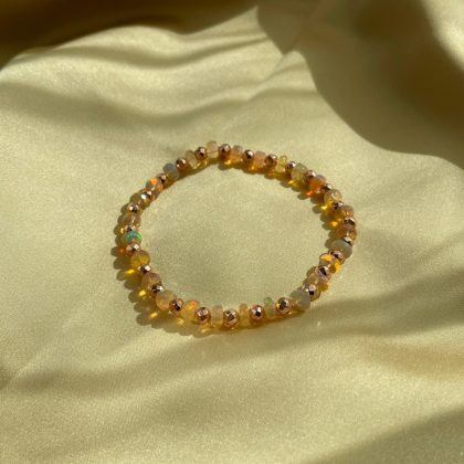 Ethiopian fire opal stretch bracelet