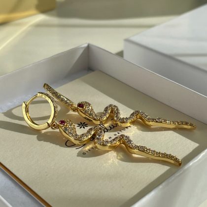 Gold Snake earrings for women