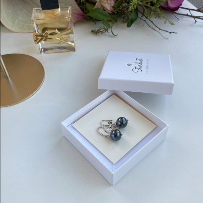 Black pearl earrings gift