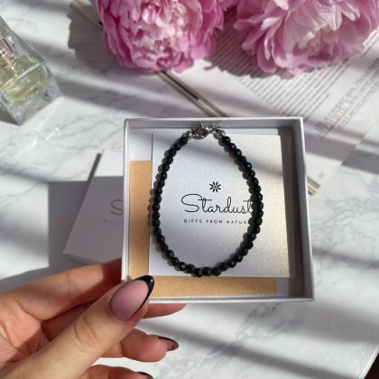 Black spinel bead bracelet