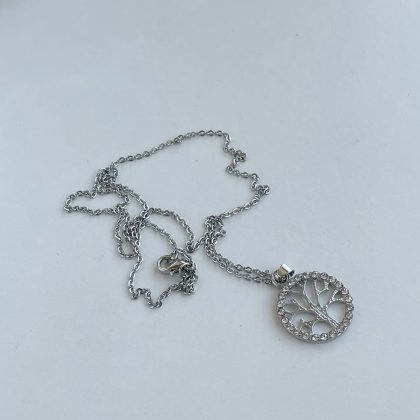 Minimalist Silver Tree of life pendant