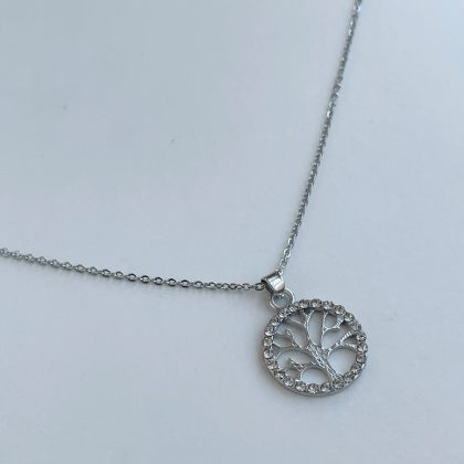 Silver Tree of life pendant, zircon tree of life necklace, Yoga jewelry, Healing chakra jewelry, Gift For Women, healing stones