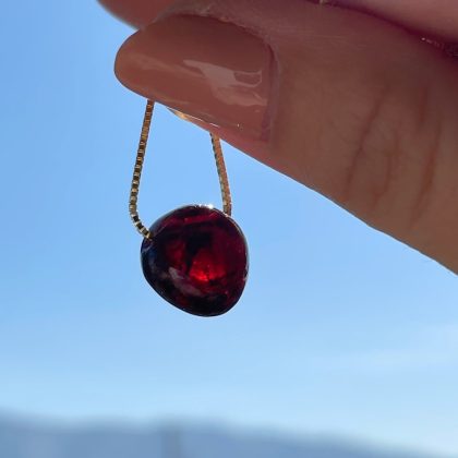 Deep red garnet necklace