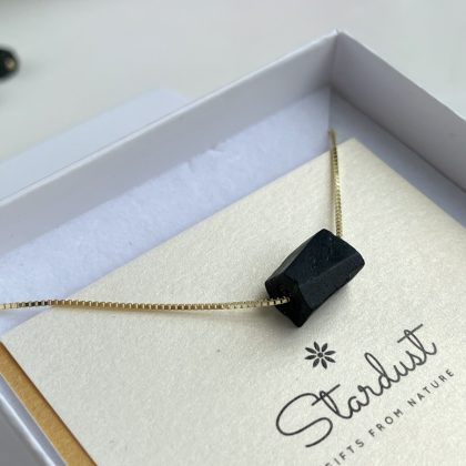 Elegant black mineral pendant