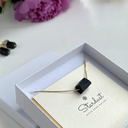 Elegant black shugite pendant