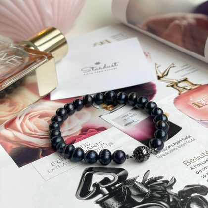 Luxury black pearl bracelet