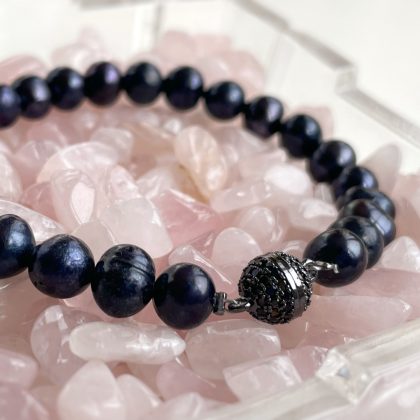 Luxury black pearl bracelet Stardust