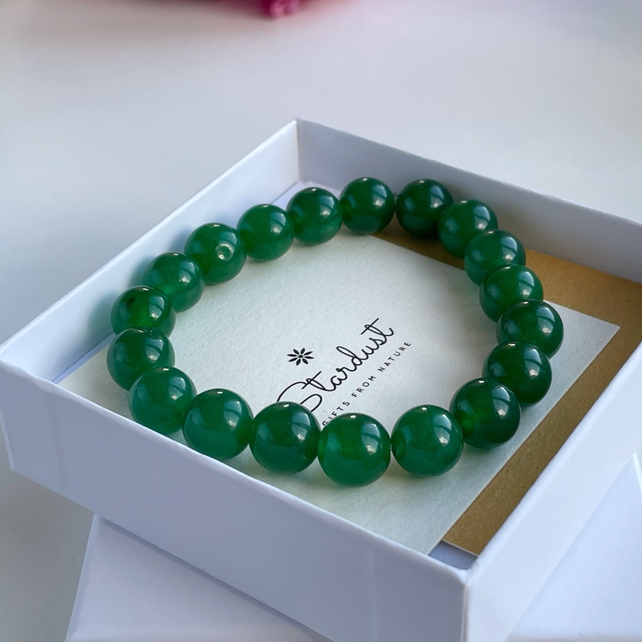 Dark Green Glass Beads Bracelet with Fimo Beads and Hanging Charm By Hidayat
