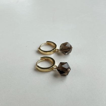Luxury Smoky Quartz earrings gold, luxury crystal jewelry