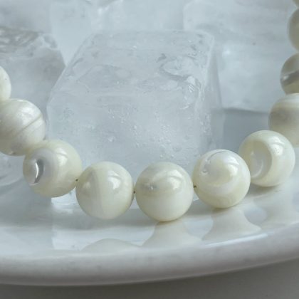 "Soft energy" - Mother of pearl beaded necklace for women