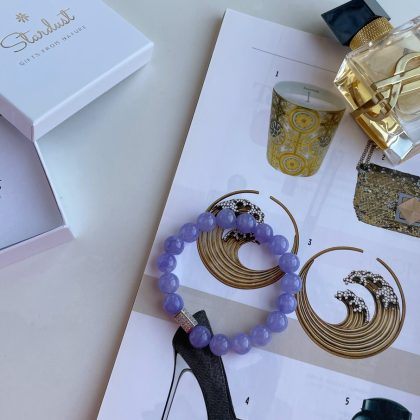 Purple Jade bracelet gift for girlfriend