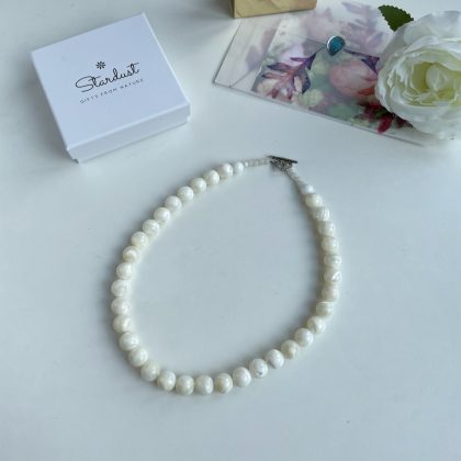 "Soft energy" - Mother of pearl beaded necklace for women