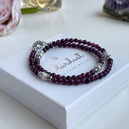 Double wrap Amethyst bracelet with perals