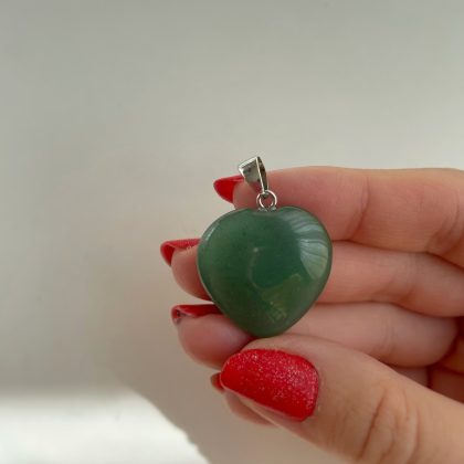 Green Jade heart pendant necklace