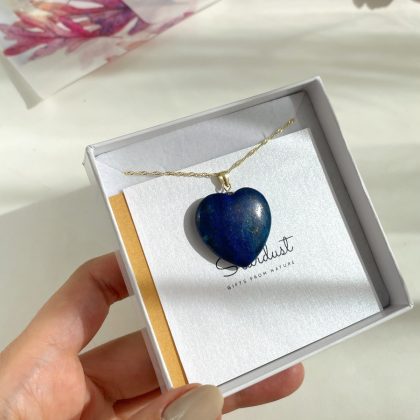 Lapis Lazuli heart gold necklace