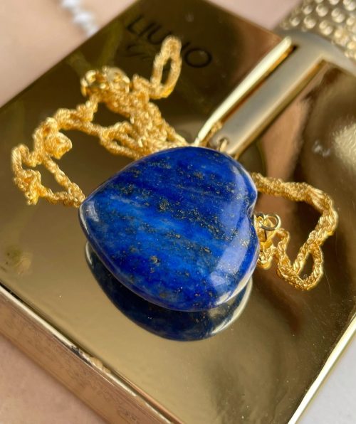 Lapis Lazuli heart necklace gold