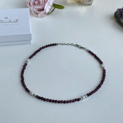 Double wrap Amethyst bracelet with pearls, purple amethyst choker for her, natural stone gift for girlfriend