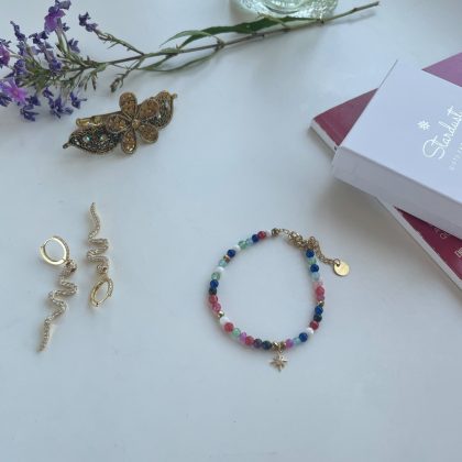 Rainbow natural stone bracelet