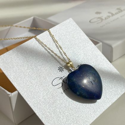 Blue Lapis Lazuli heart pendant, 14k gold filled chain, mother's day gift, Graduation Gift