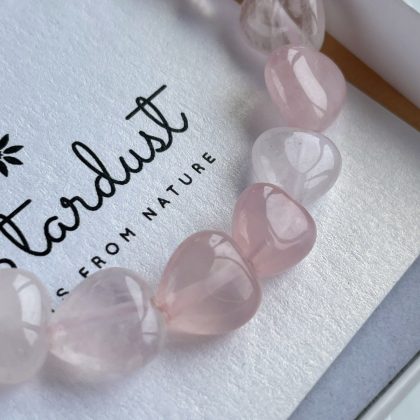 Rose Quartz hearts bracelet