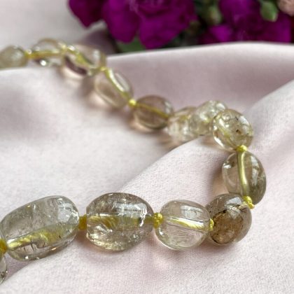 "Joy" Natural citrine beaded necklace, tumbled citrine choker, luxury natural stone gift for women