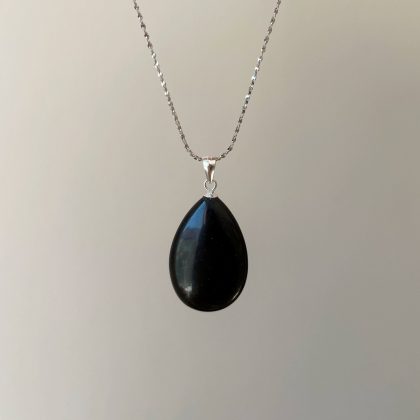 Small drop Obsidian pendant