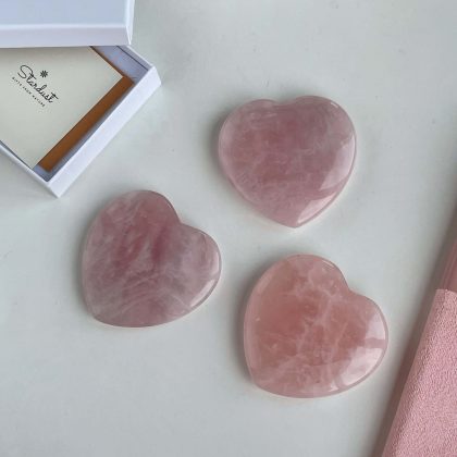 Huge madagascar rose quartz hearts