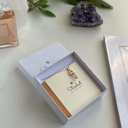 Luxury Smoked Quartz prism pendant, 14k Gold filled chain, premium gift for women, AAA+ quality natural stone pendant