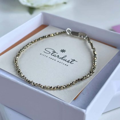 Elegant golden hematite beaded bracelet, micro faceted hematite tiny bead bracelet A