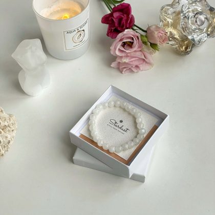AAA+ Rainbow Moonstone Bracelet 8mm AAA+, luxury gift for women, stretch white moonstone bracelet
