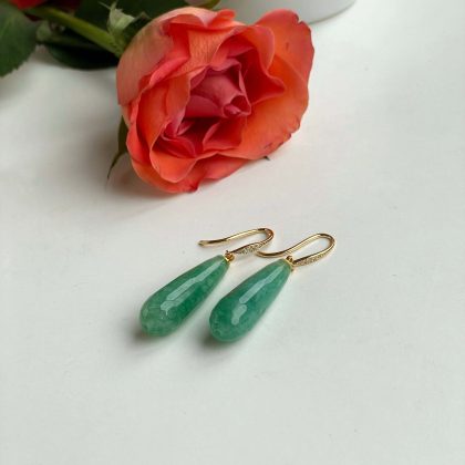 green chalcedony earrings