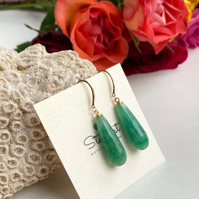 green chalcedony earrings stardust gift