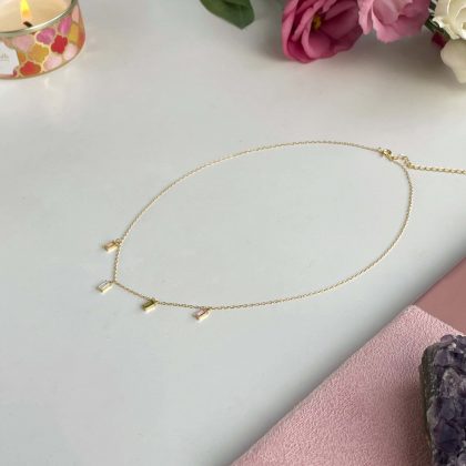 "Chic" - Elegant 18k gold plated rectangle zircon necklace, luxury gift for women