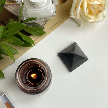 Elite shungite pyramid 4cm, luxury gift for her, healing crystals, crystal home decor