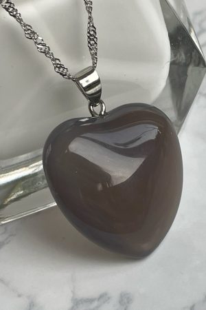 Large Grey heart pendant