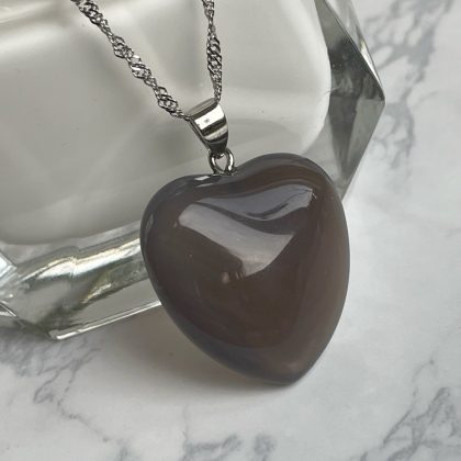 Large Grey heart pendant