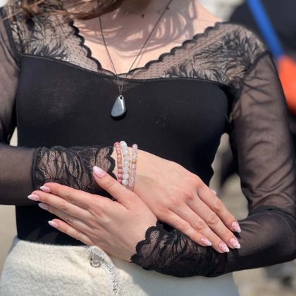 Moonstone beaded bracelet for women