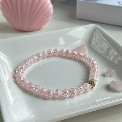 Pink Sugar Quartz bracelet for girl