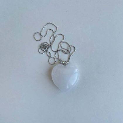 Genuine Clear Quartz heart pendant