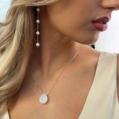 Long elegant pearl earrings