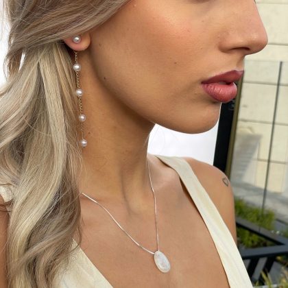 Long elegant pearl earrings bridesmaid gift