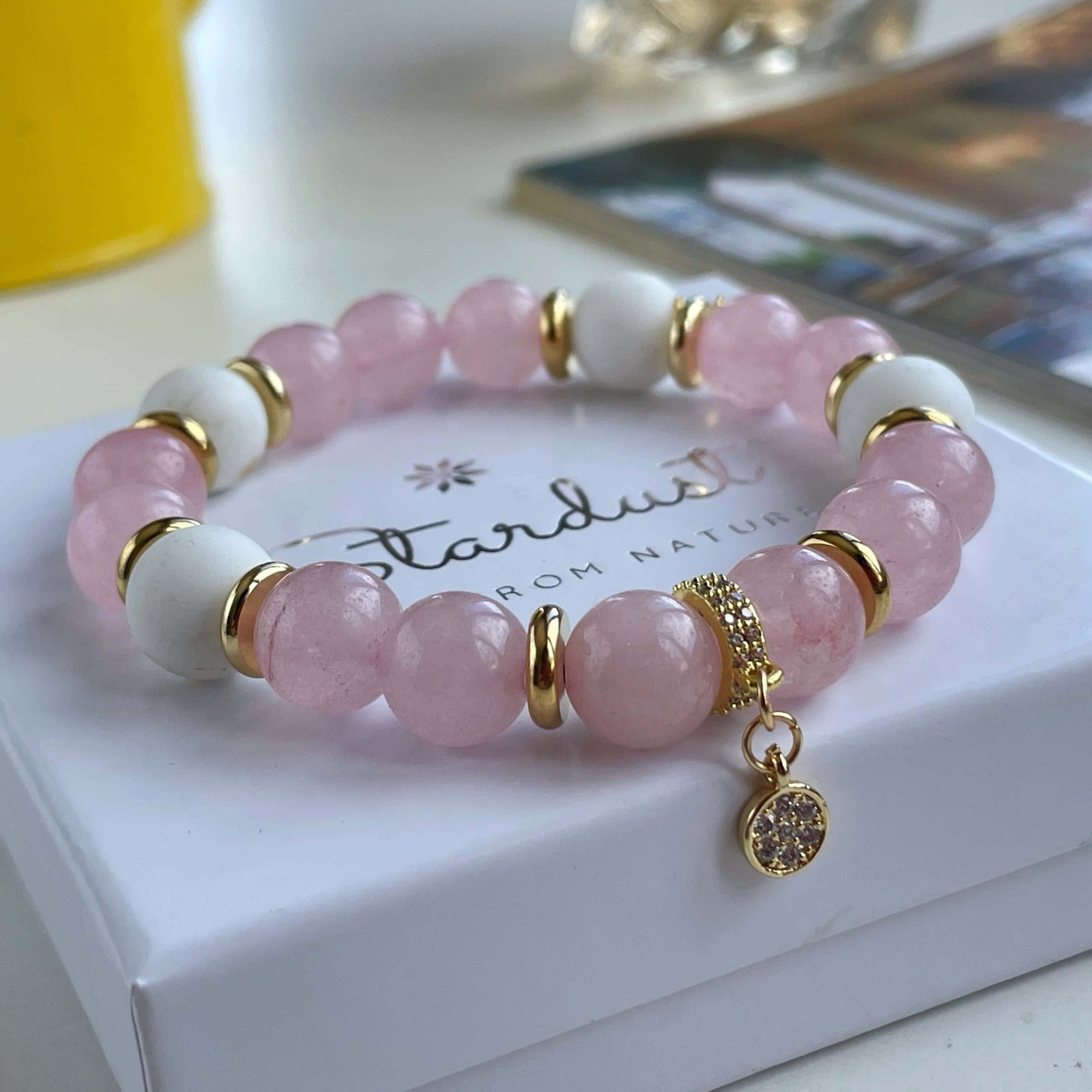 Mini Rose Quartz and Gold Bracelet – LaSirene Designs