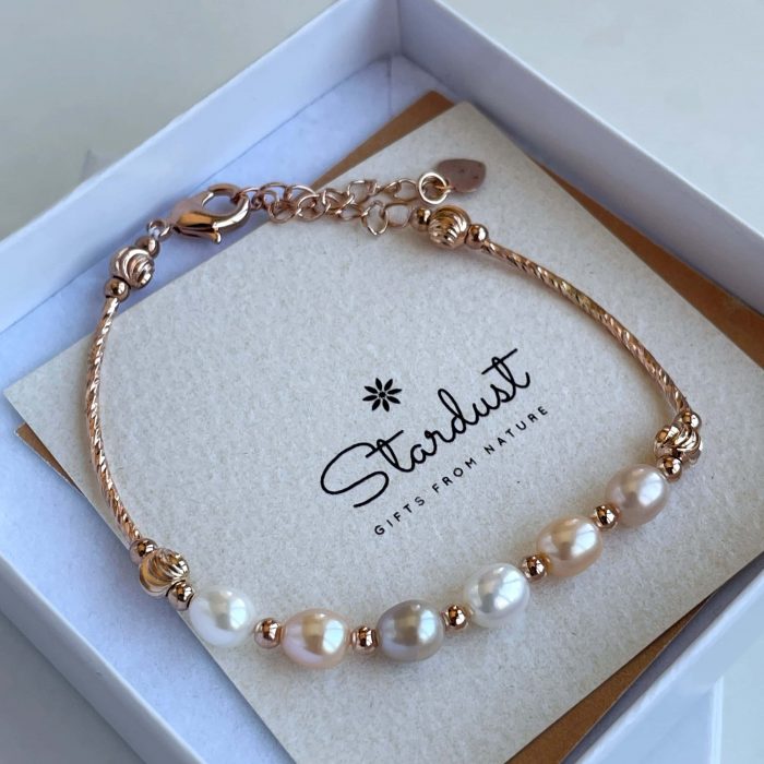 Pearl bracelet rose gold Stardust