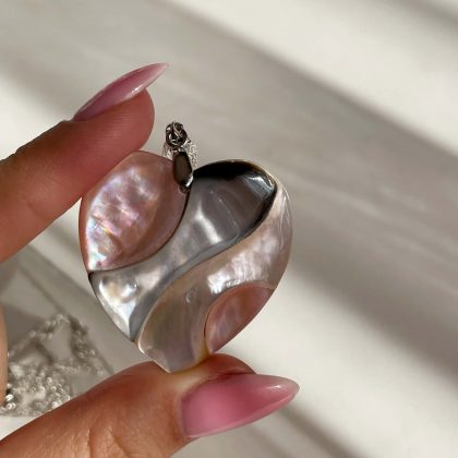 Abalone shell heart pendant