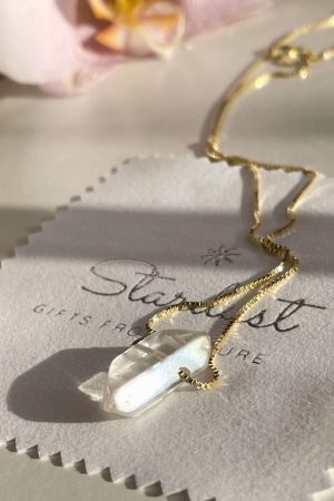 Delicate Aqua Aura crystal pendant
