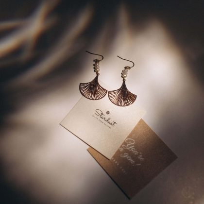 Ginkgo Biloba earrings luxury gift for her