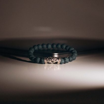 Handmade gif for men - blue lava stone bracelet