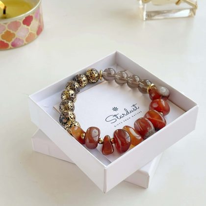 Luxury Carnelian with gold bracelet for her