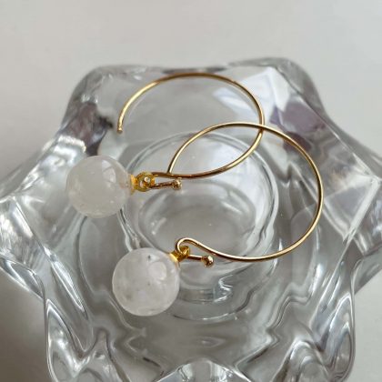 Moonstone hoop earrings